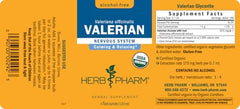 Nighttime-use setting with Herb Pharm valerian extract for evening routine.