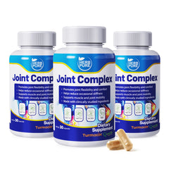 HERB PURE Joint Complex bottle close up showing Turmacin for joint support