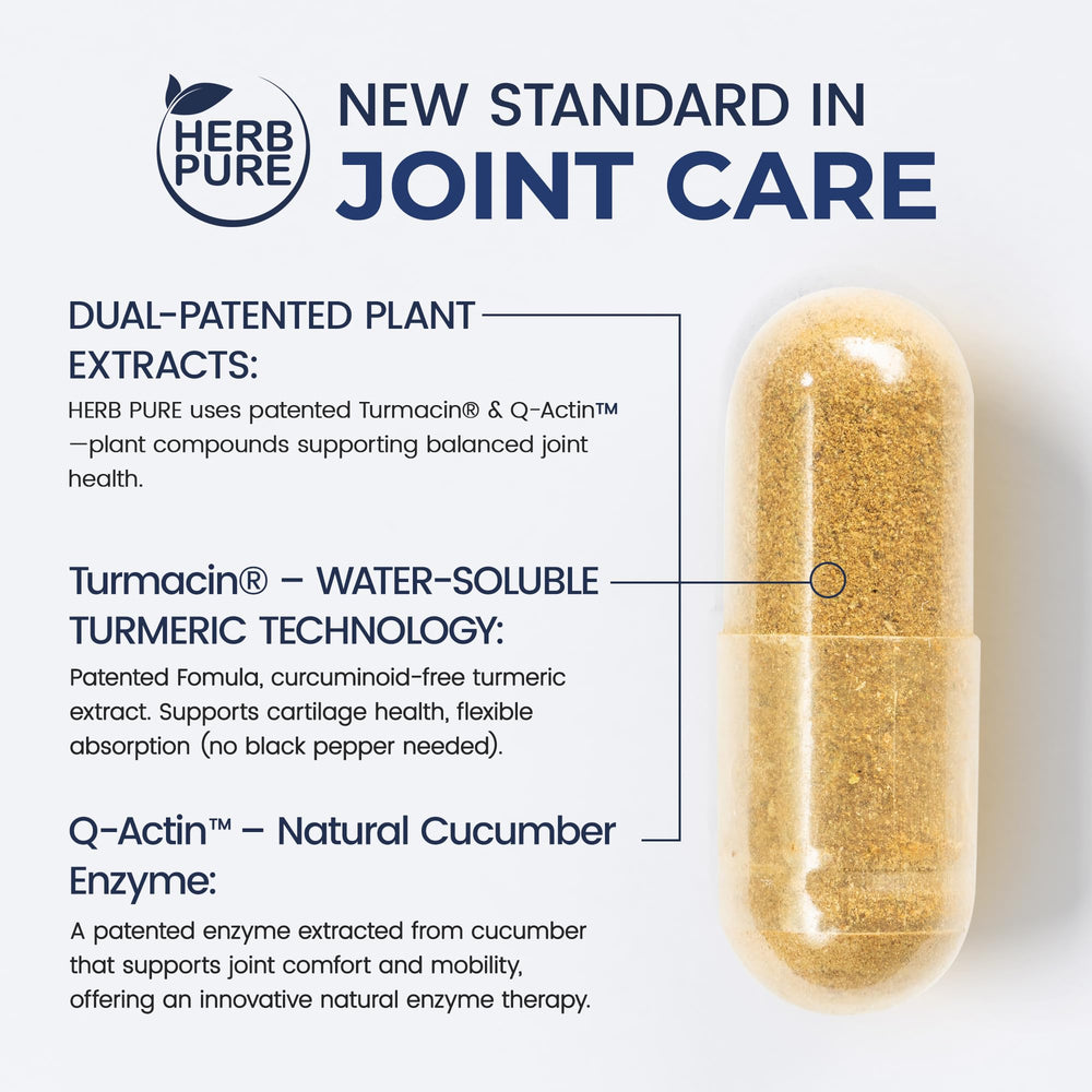 HERB PURE Joint Complex turmeric close-up showing water-soluble Turmacin