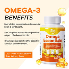 HERB PURE Omega-3 softgel closeup of capsules with EPA and DHA