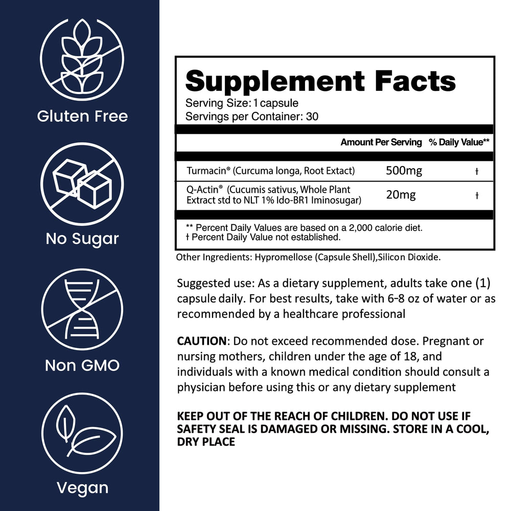 HERB PURE Turmacin and Q-Actin branding on label for trust
