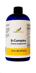 Herb-Science Vitamin B-Complex bottle front with liquid formula for daily energy support