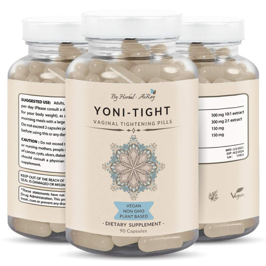 Herbal-avRay Yoni Tight pills jar, natural capsules for intimate wellness support
