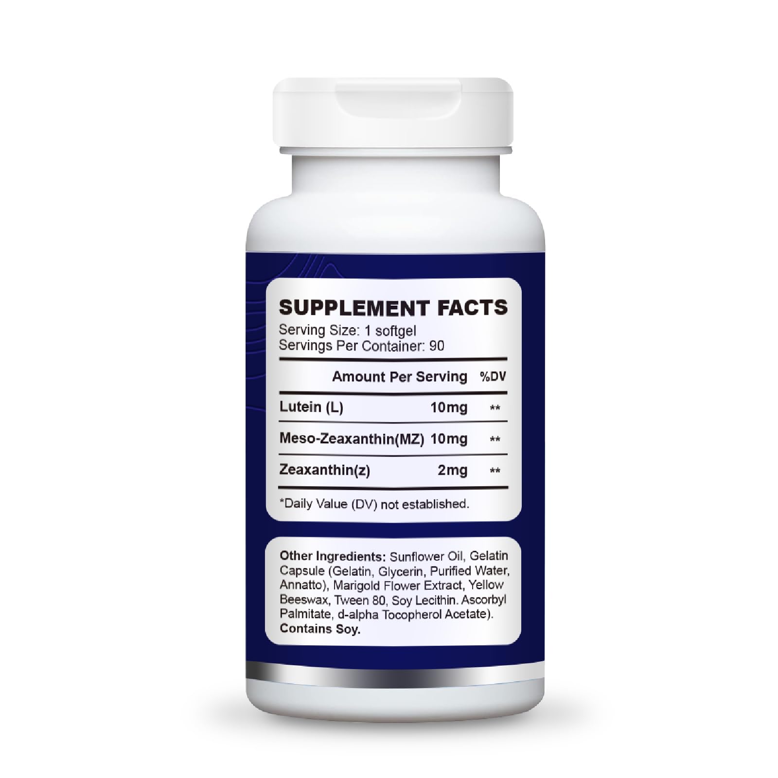 Herbal Bee Eye Supplement softgels closeup highlighting natural carotenoids