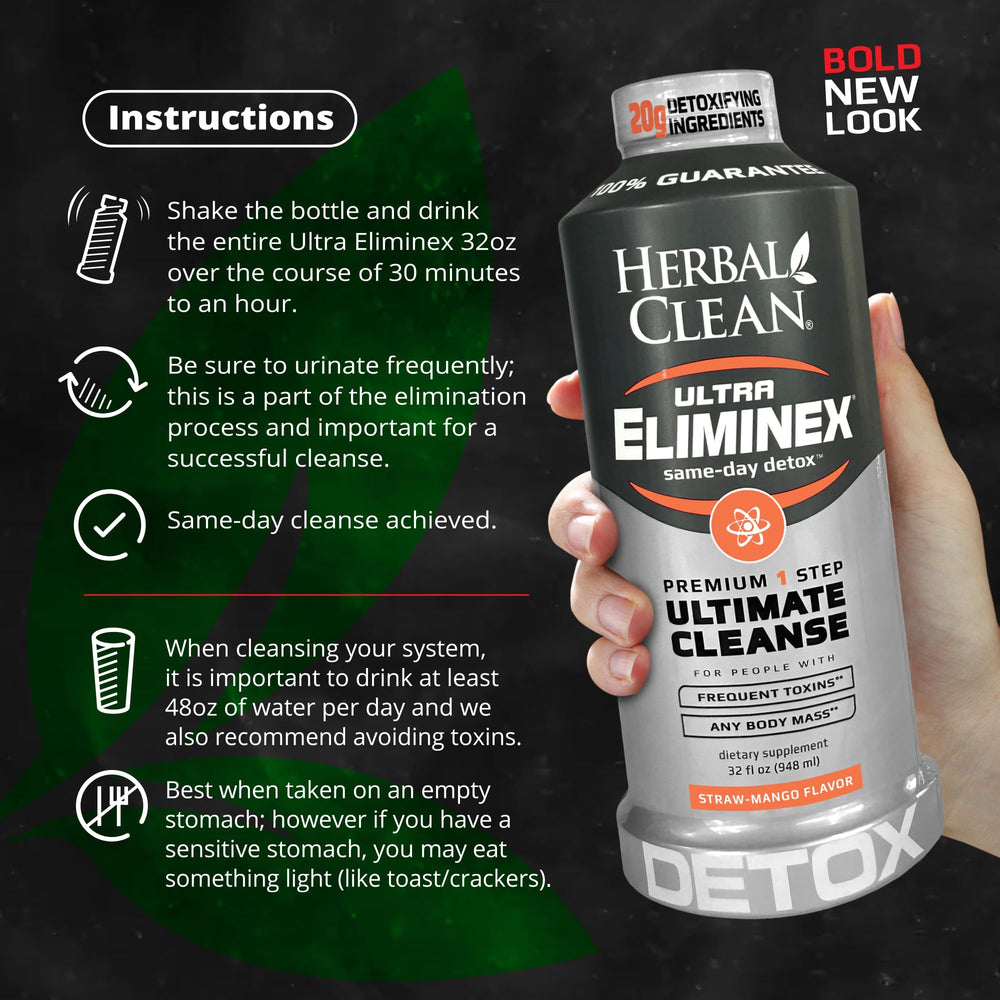 Herbal Clean bottle label shows ingredients and usage details for users.