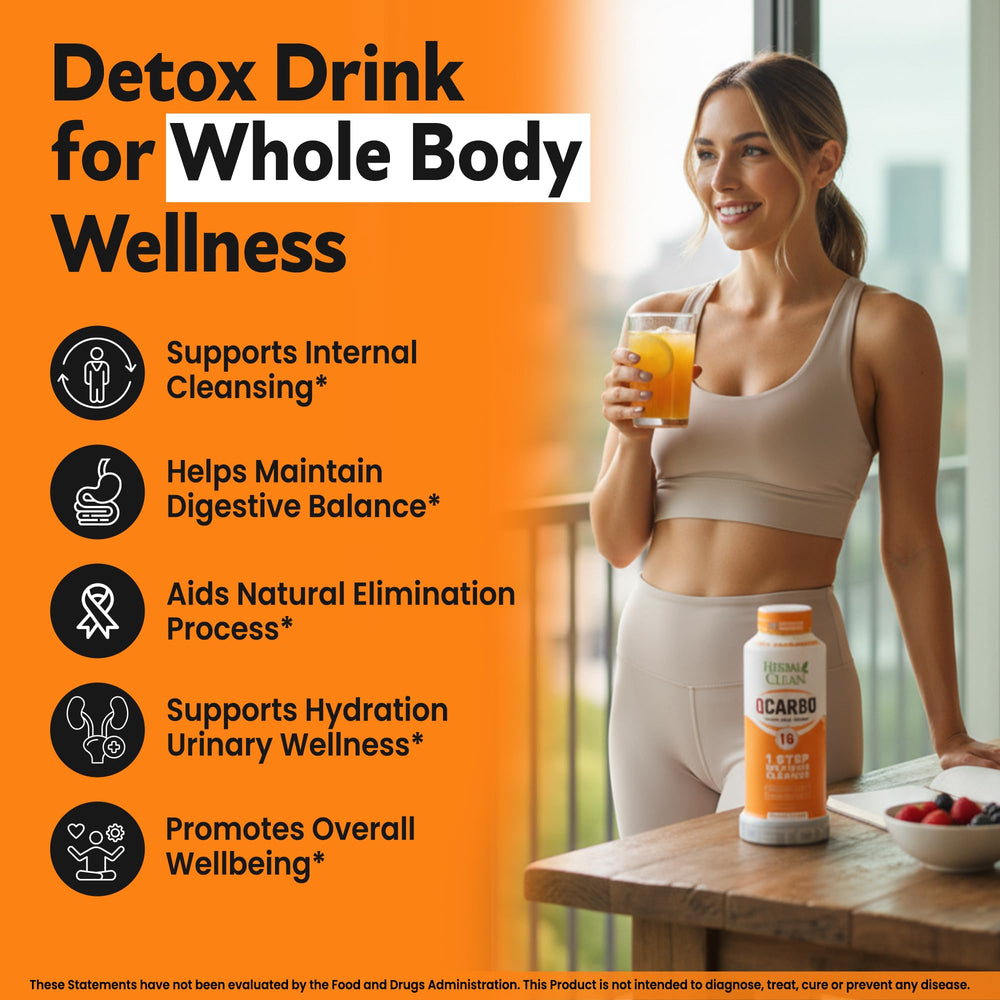 Herbal Clean Qcarbo16 orange bottle half full ready for use on the go