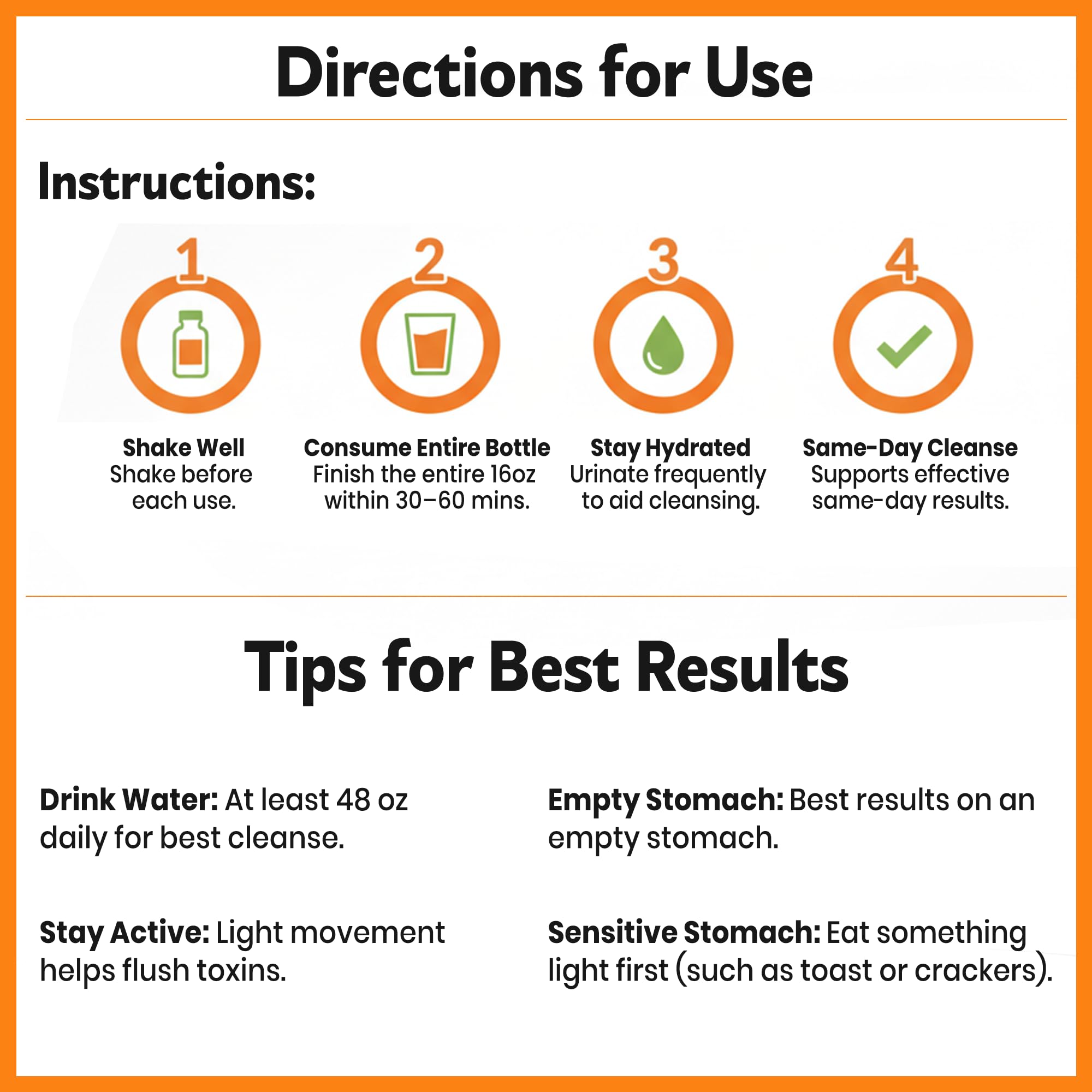 Herbal Clean Qcarbo16 orange wait 15 min cue signaling quick-use protocol