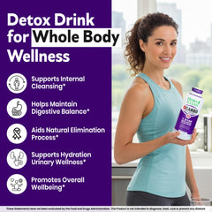 Glass of water beside Herbal Clean Qcarbo32 supports hydration.