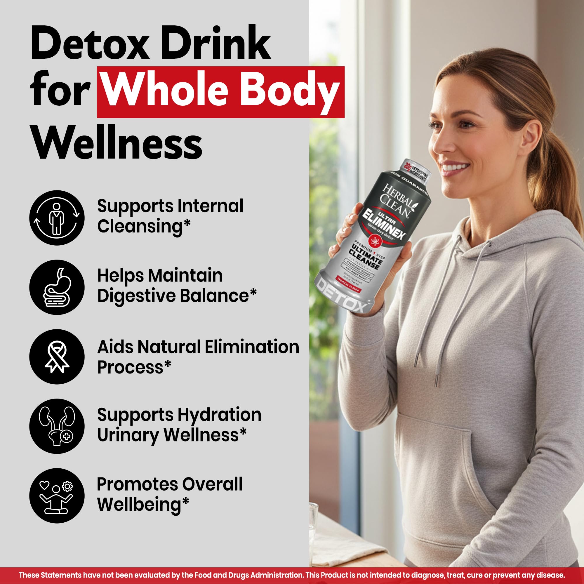 Side view of the eliminex bottle showcasing the 32 oz size