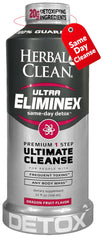 Herbal Clean Same Day Ultra Eliminex bottle with dragon fruit flavor for a refreshing detox experience.