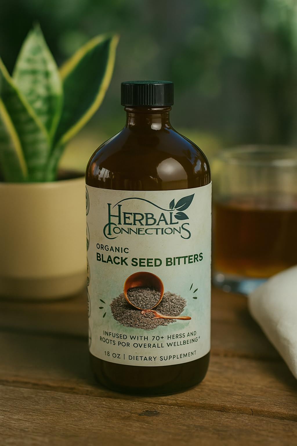 Herbal Connections vegan non-GMO seal signals clean organic ingredients.