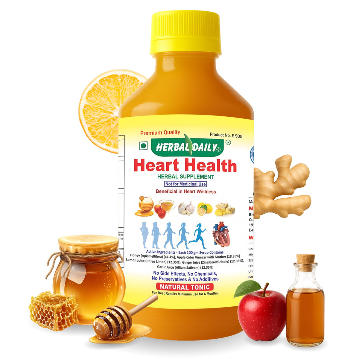 HERBAL DAILY Heart Health bottle 400ml ready for daily heart wellness support