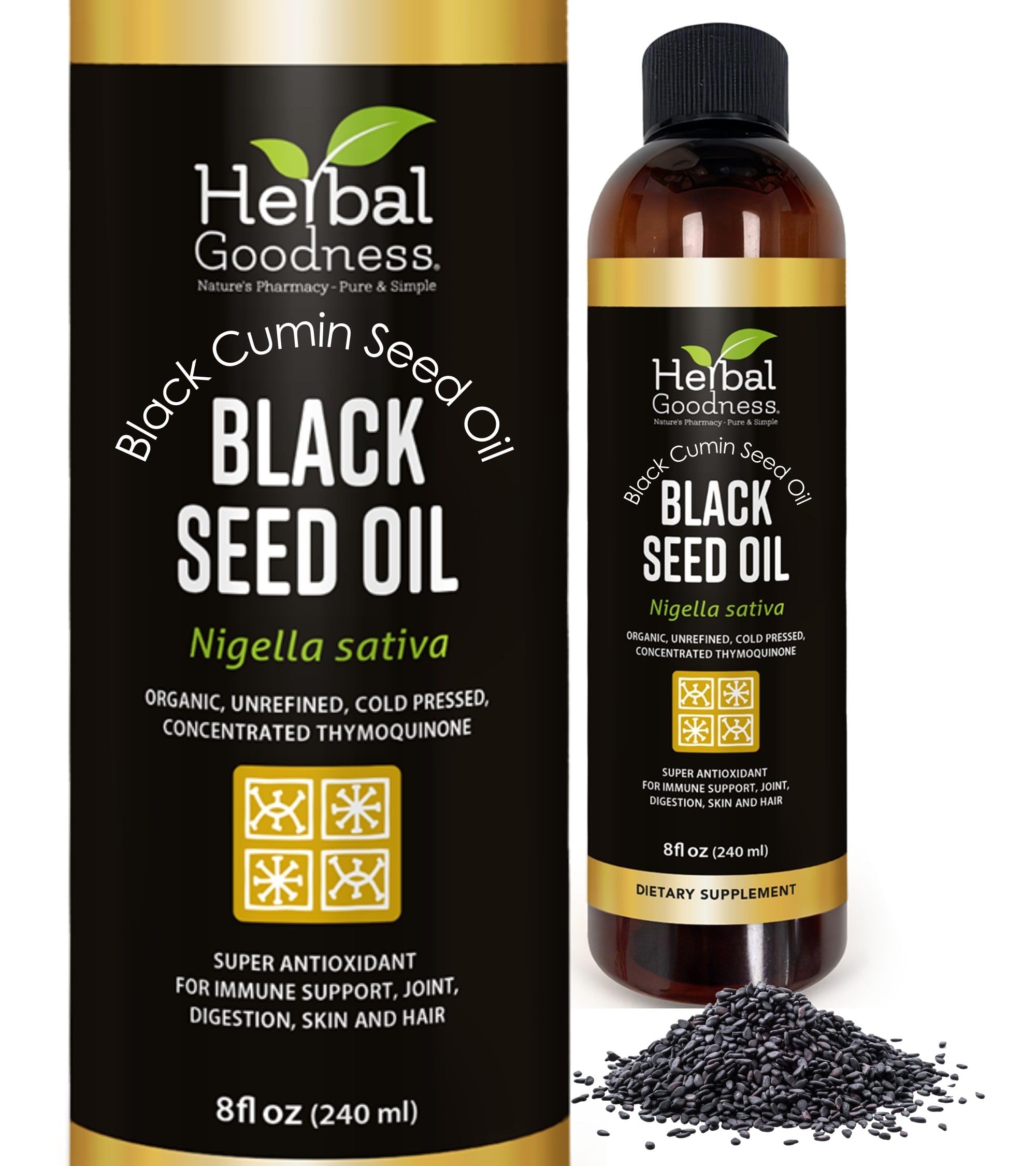 Herbal Goodness Black Seed Oil bottle for daily skin and hair care