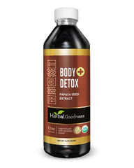 Herbal Goodness Body Detox Liquid bottle showcases a natural cleanse for digestive balance.
