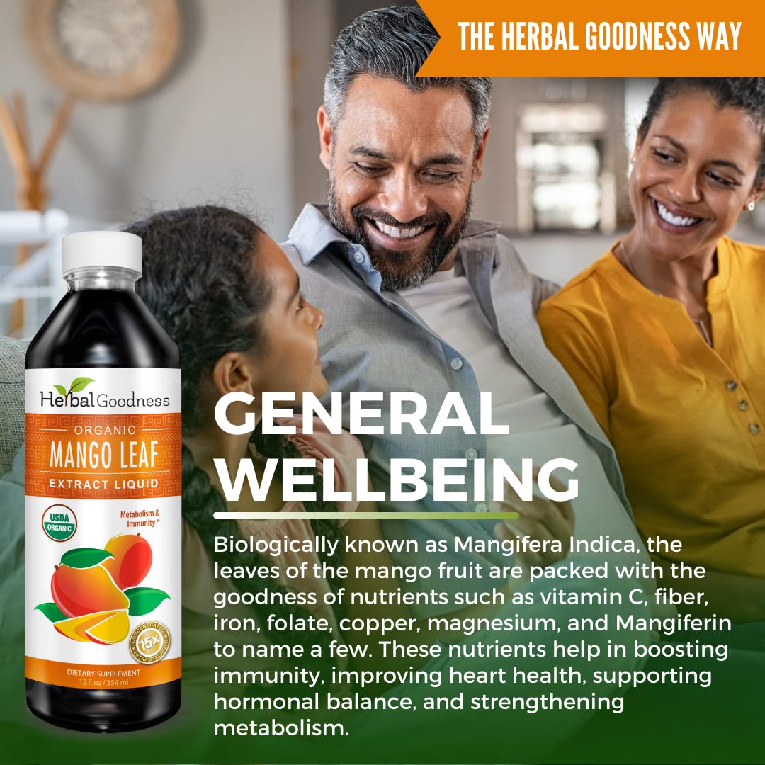 Herbal Goodness Mango Leaf Extract tea setup conveys relaxation and calm routines