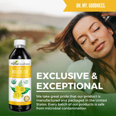 Herbal Goodness Mullein Drops added to tea for a gentle detox ritual.