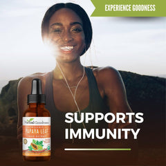 Herbal Goodness Papaya Leaves and seeds image underscores natural phytonutrients and papain content