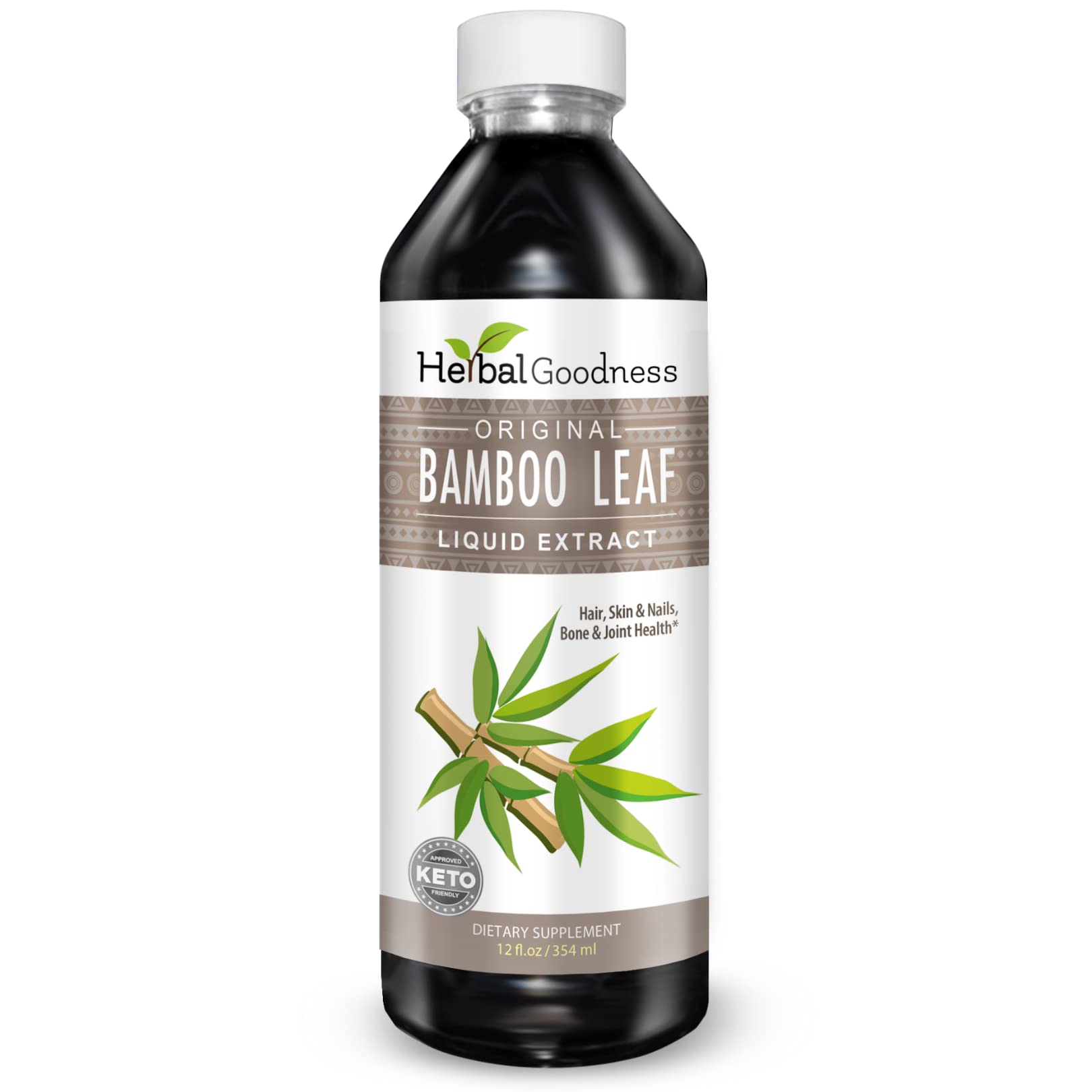 Herbal Goodness papaya bamboo silica bottle on shelf for healthy hair and skin