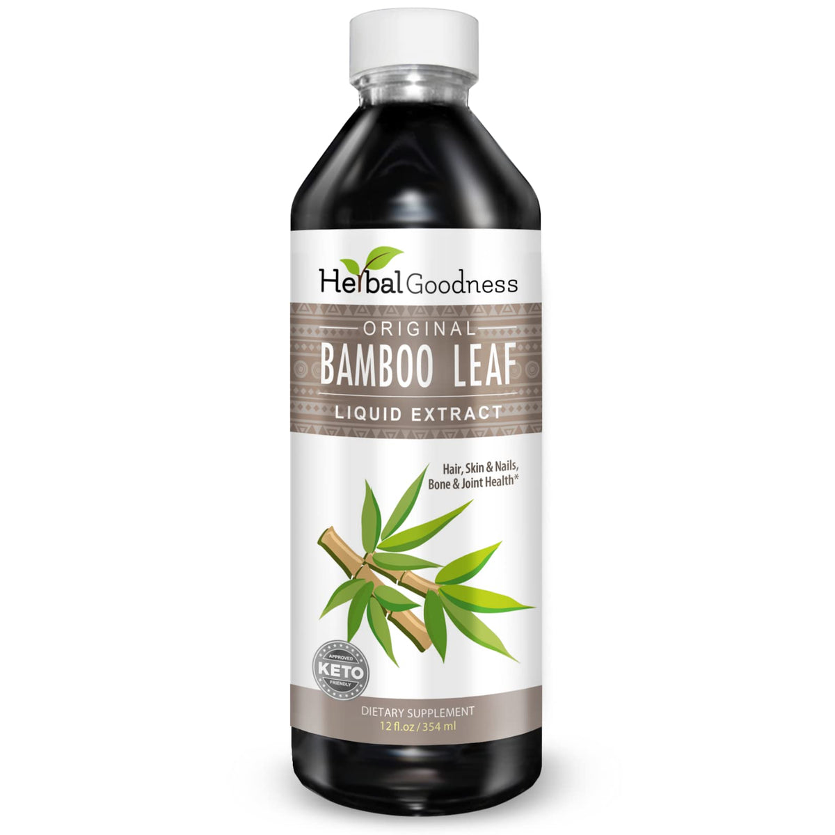 Herbal Goodness papaya bamboo silica bottle on shelf for healthy hair and skin