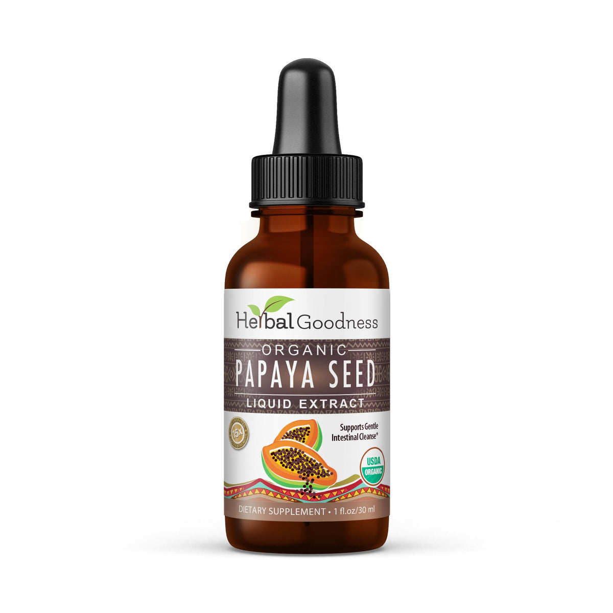 Herbal Goodness Papaya Seeds Digestive Enzymes bottle for daily digestion support