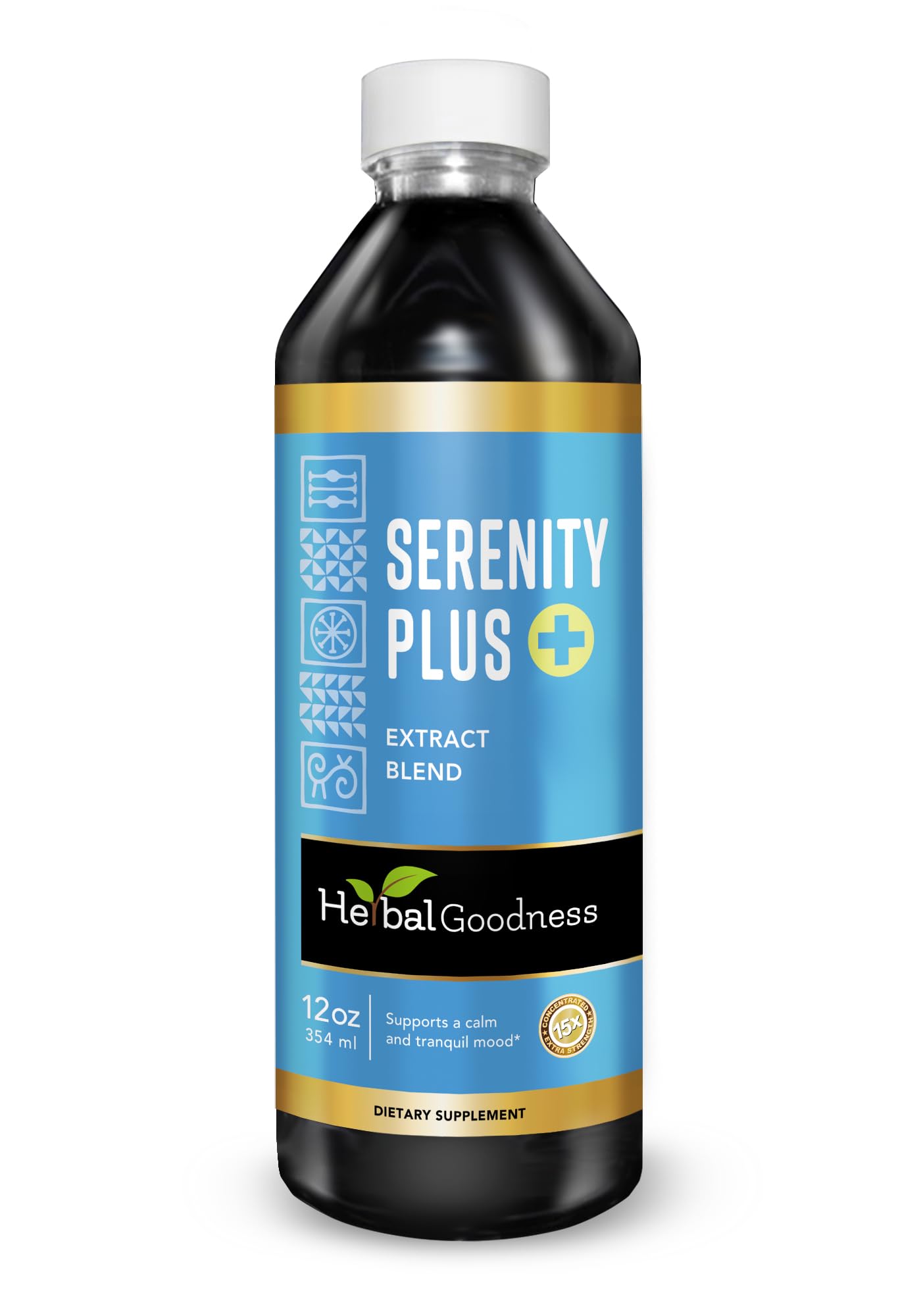 Herbal Goodness Serenity Liquid Extract bottle for a calm bedtime routine
