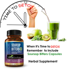 Herbal Goodness Soursop Bitters capsules closeup for daily wellness