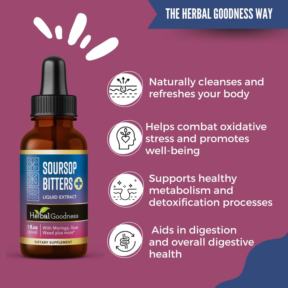 Herbal Goodness Soursop Bitters Drops wellness routine scene.