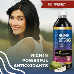 Herbal Goodness Soursop Bitters made-in-usa badge reinforces quality and safety.