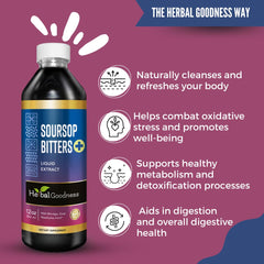 Herbal Goodness Soursop Bitters third-party-tested seal signals rigorous quality checks.