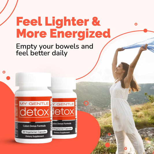 Herbal Nitro My Gentle Detox capsules close-up highlighting natural ingredients