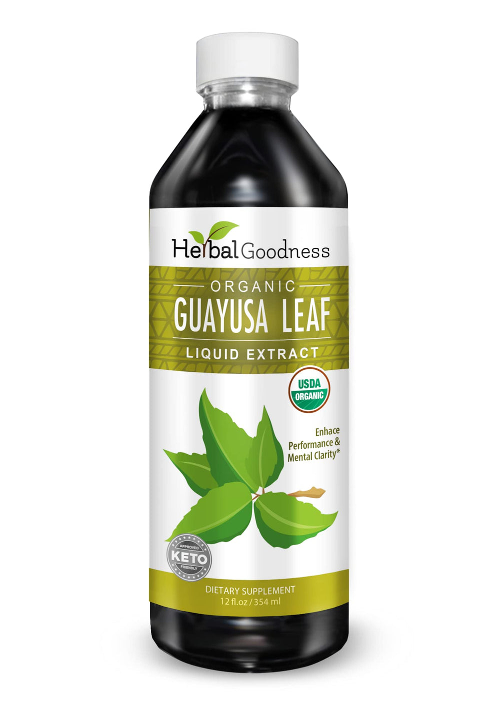 Herbal Papaya Guayusa bottle 12oz for a natural energy boost during the day.