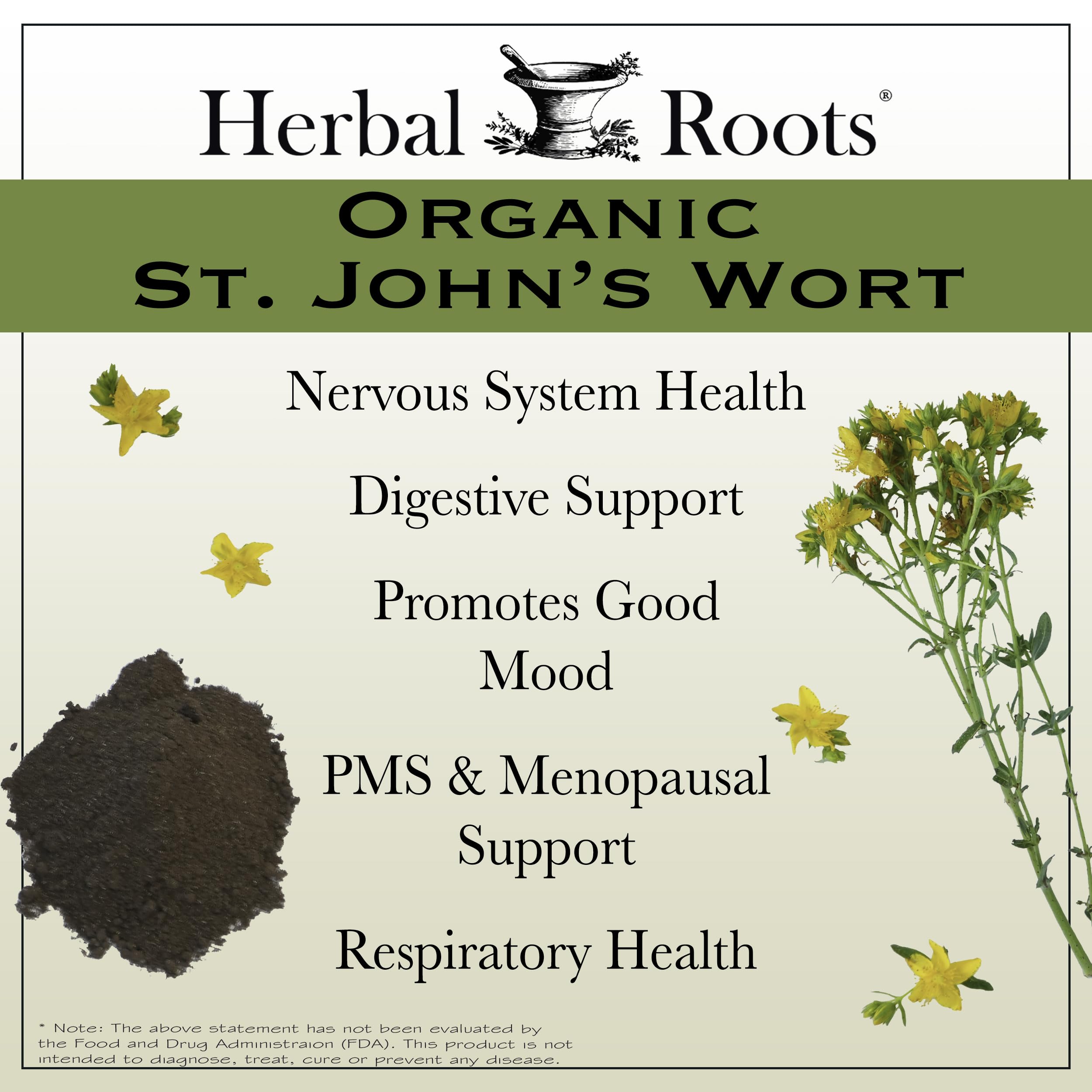 Herbal Roots 450 mg per serving capsules emphasize potent herbal strength