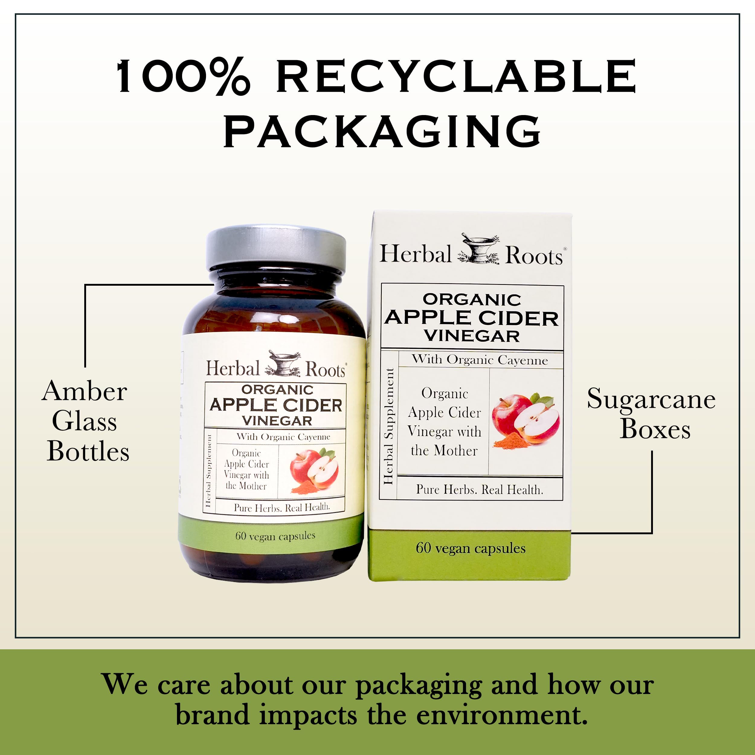 Herbal Roots capsules on a kitchen counter with natural lighting