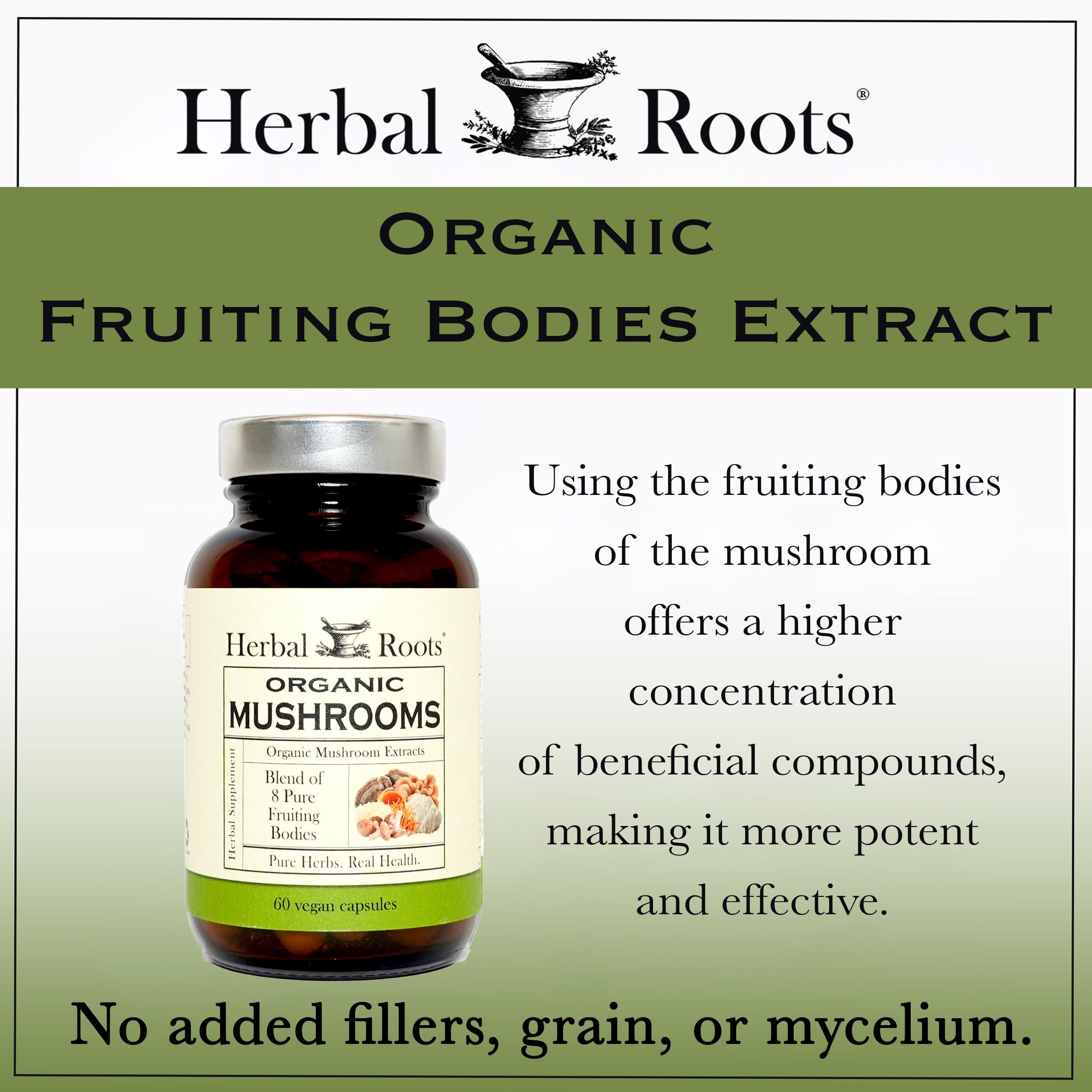 Herbal Roots cGMP facility logo signals manufacturing standards and quality.