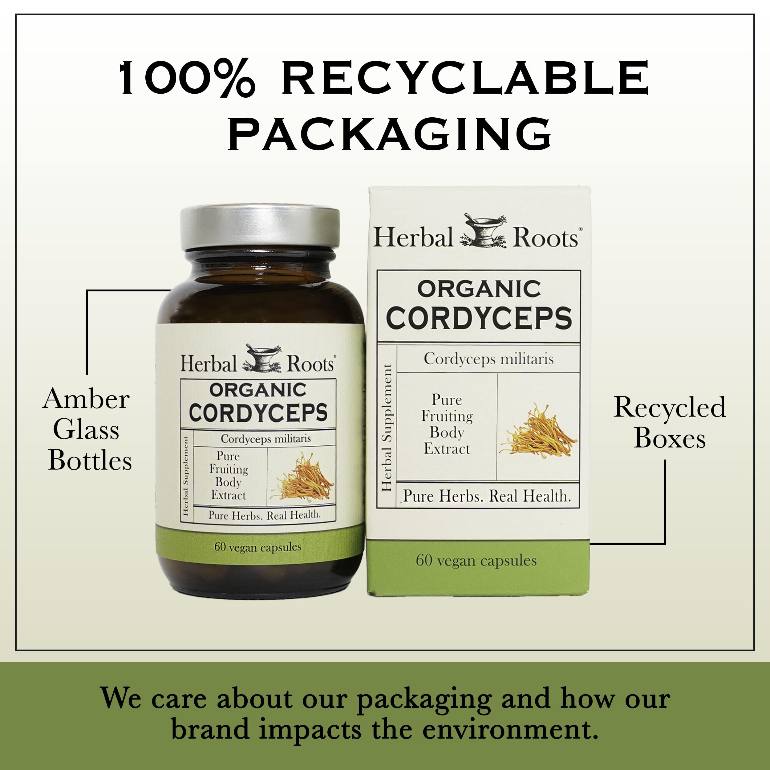 Herbal Roots bottle on shelf conveys trusted family-owned brand and care