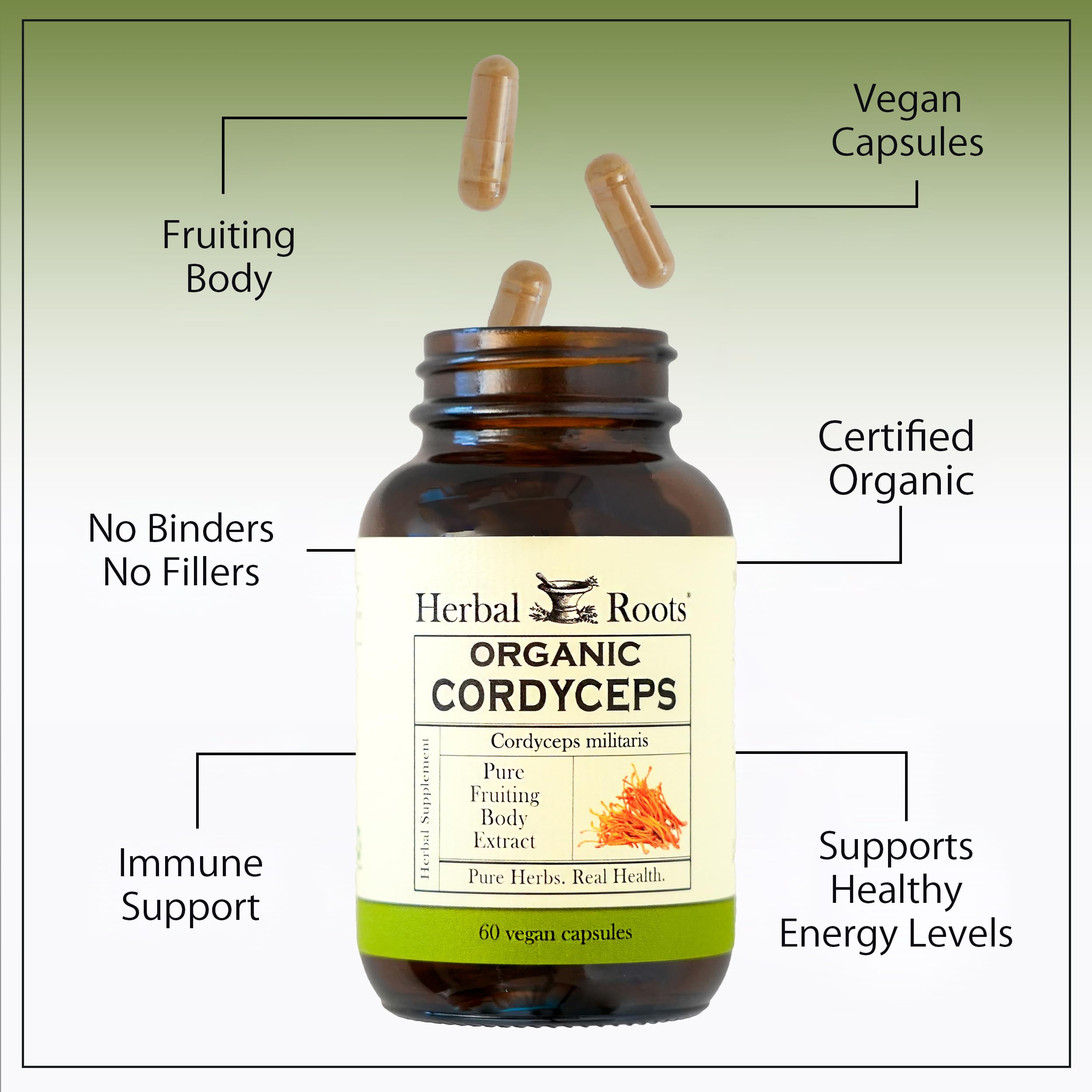 Herbal Roots Organic label close-up confirms USDA organic quality and purity