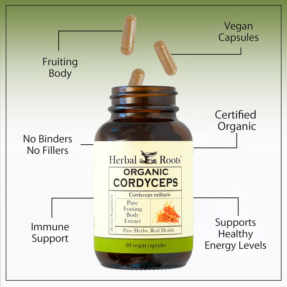 Herbal Roots Organic label close-up confirms USDA organic quality and purity