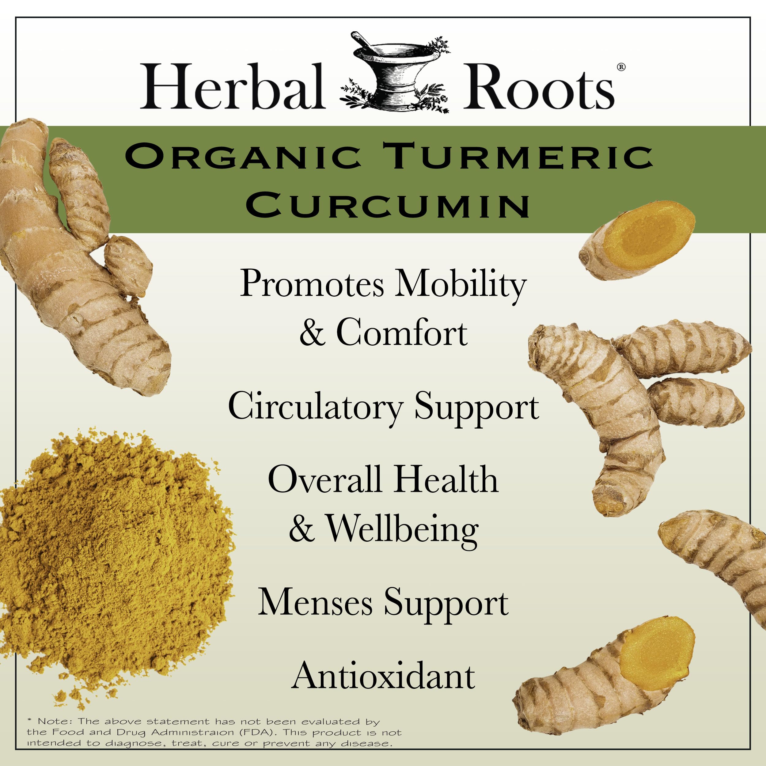 Herbal Roots curcumin 95% extract label detail