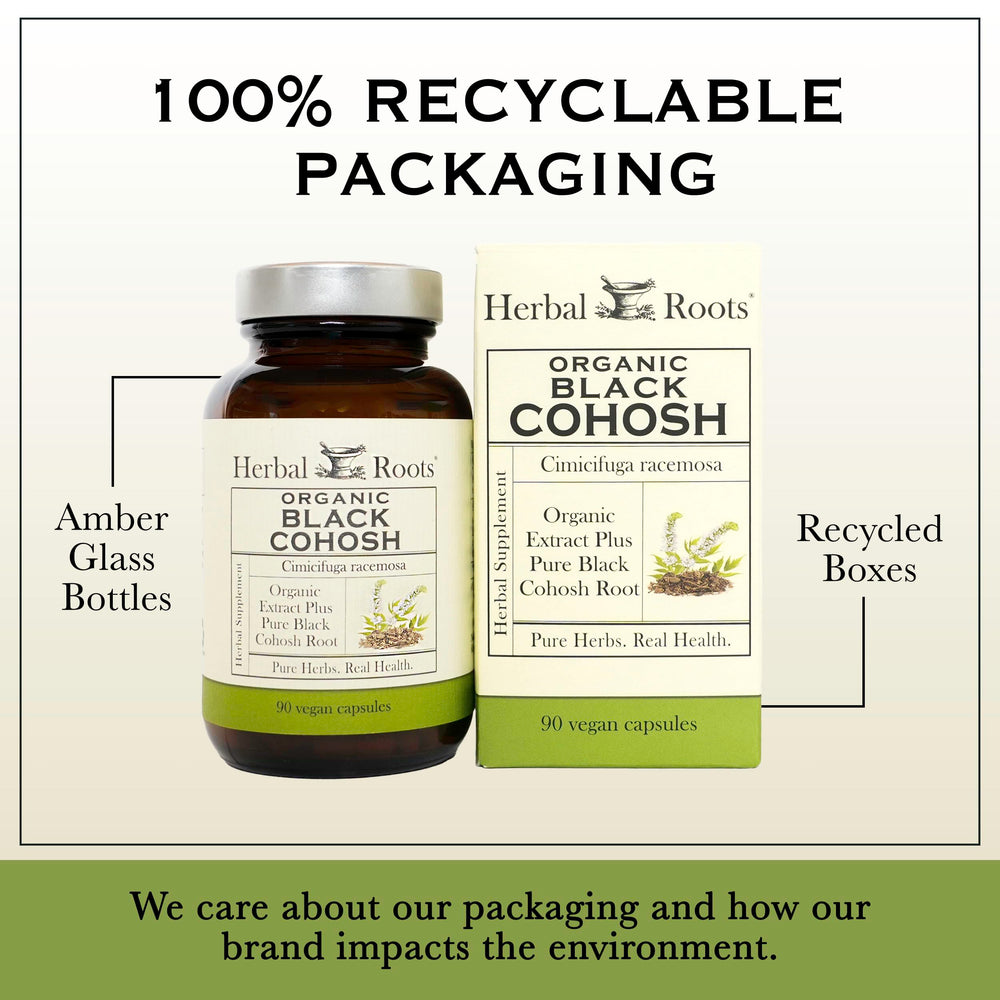 Herbal Roots family-owned brand packaging emphasizes care and handmade approach.