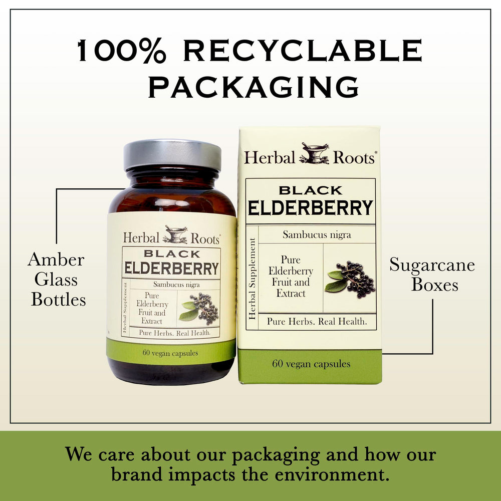 Herbal Roots product label with cGMP and third‑party testing badges