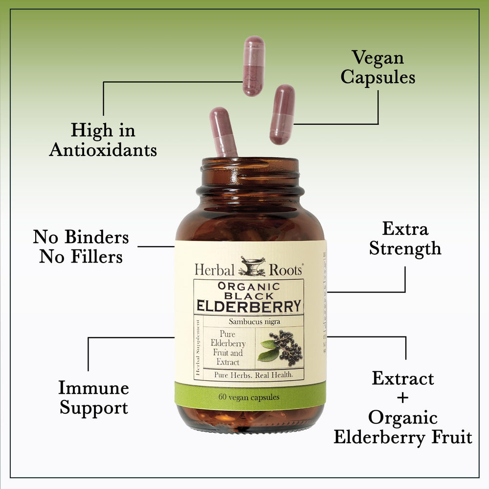 Herbal Roots bottle label displaying clean ingredient list and natural design