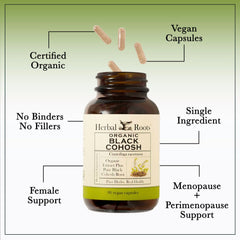 Herbal Roots Organic certification seal signals quality and organic sourcing.