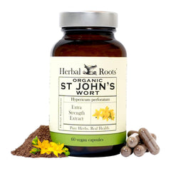 Herbal Roots St John's Wort capsules bottle for daily mood support