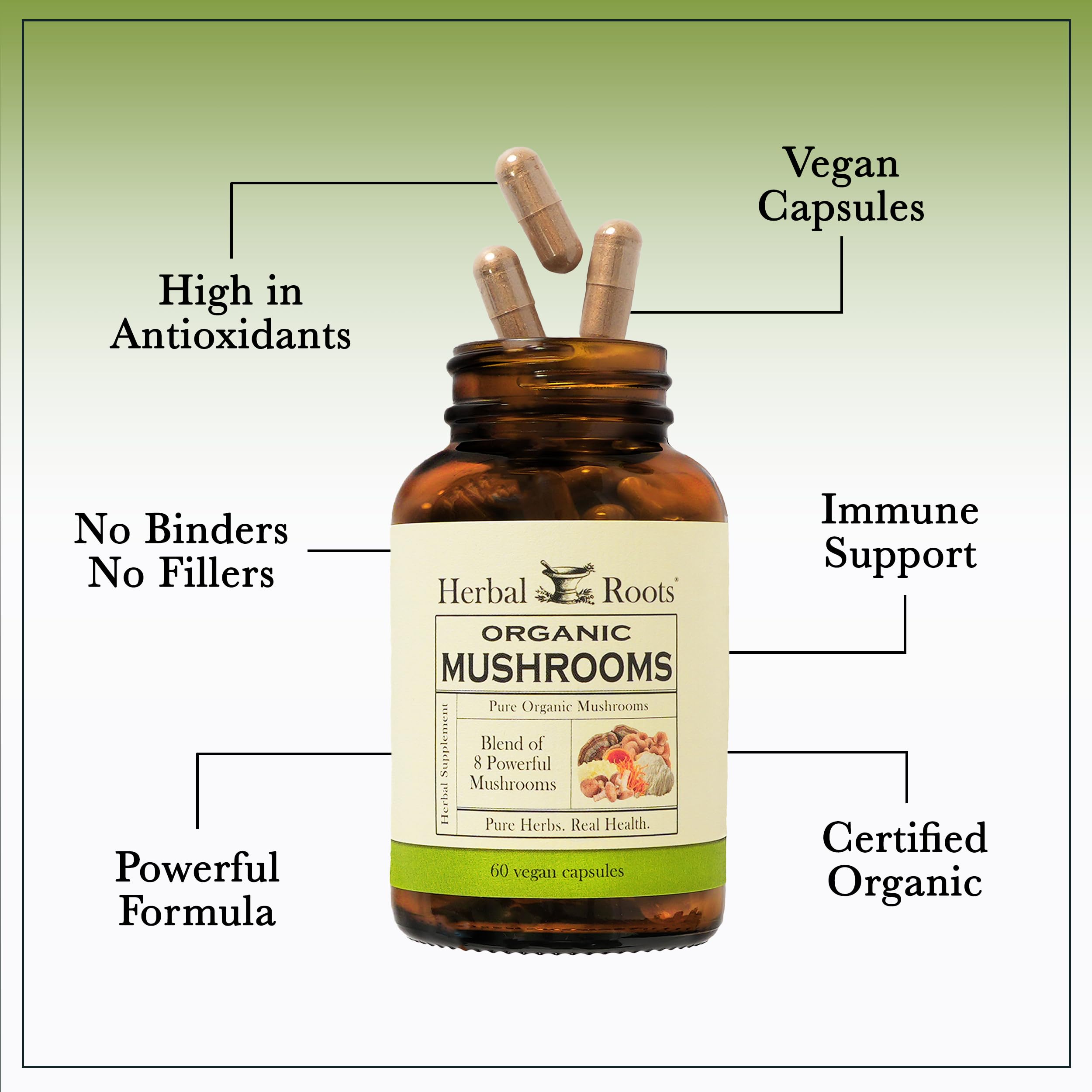 Herbal Roots third-party testing seal indicates product quality and safety.