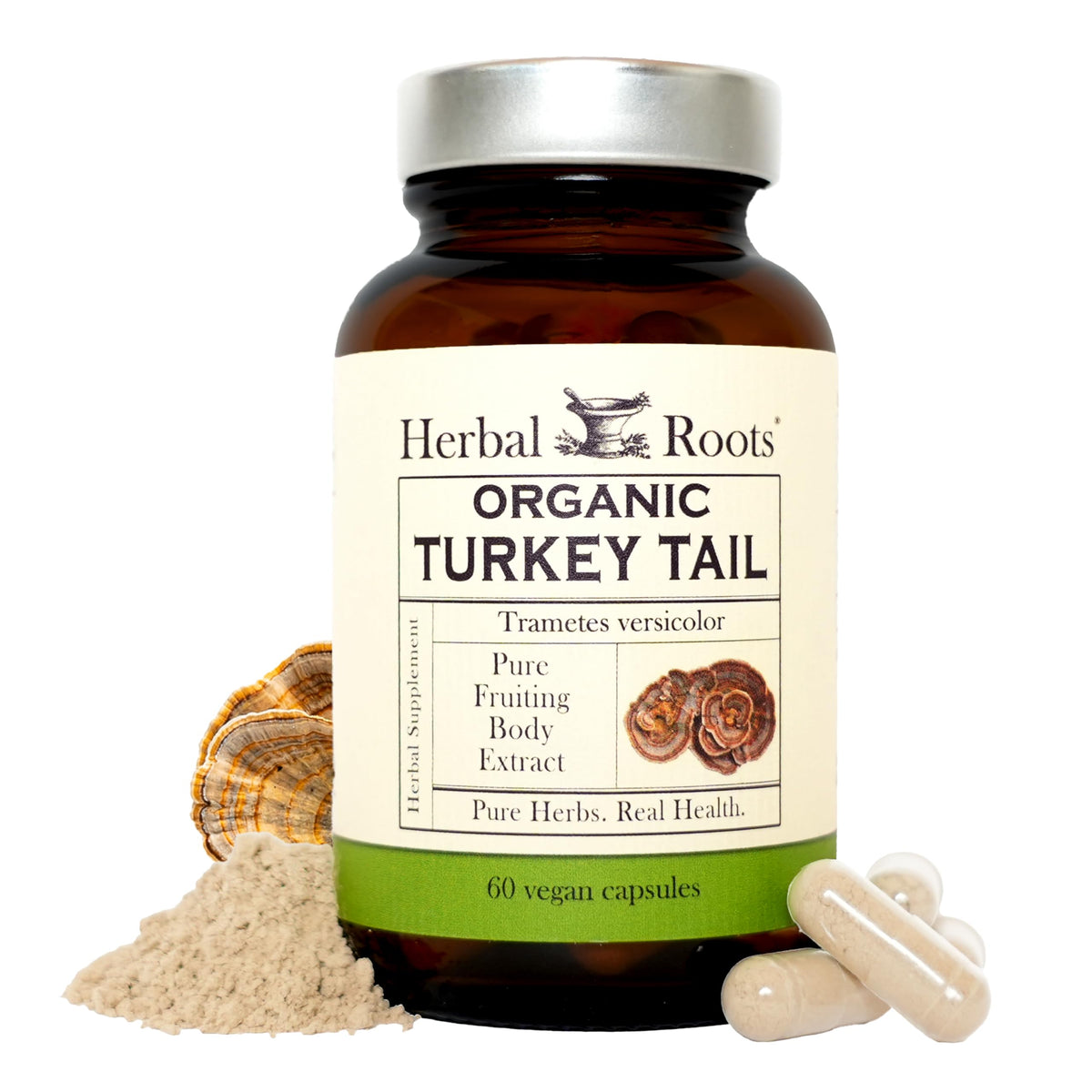 Herbal Roots Turkey Tail fruiting bodies extract for natural wellness