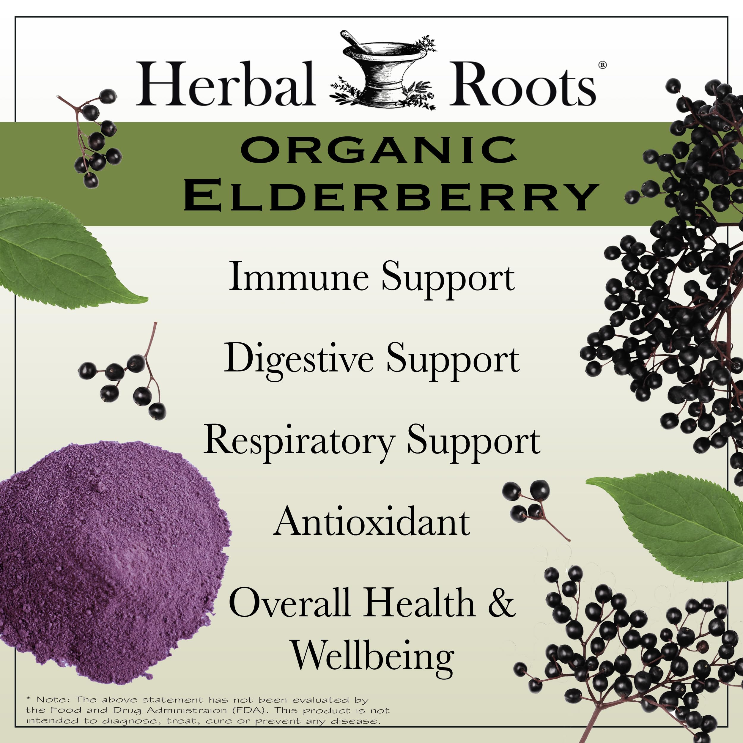 Herbal Roots Vegan capsules packfront highlighting no binders or fillers