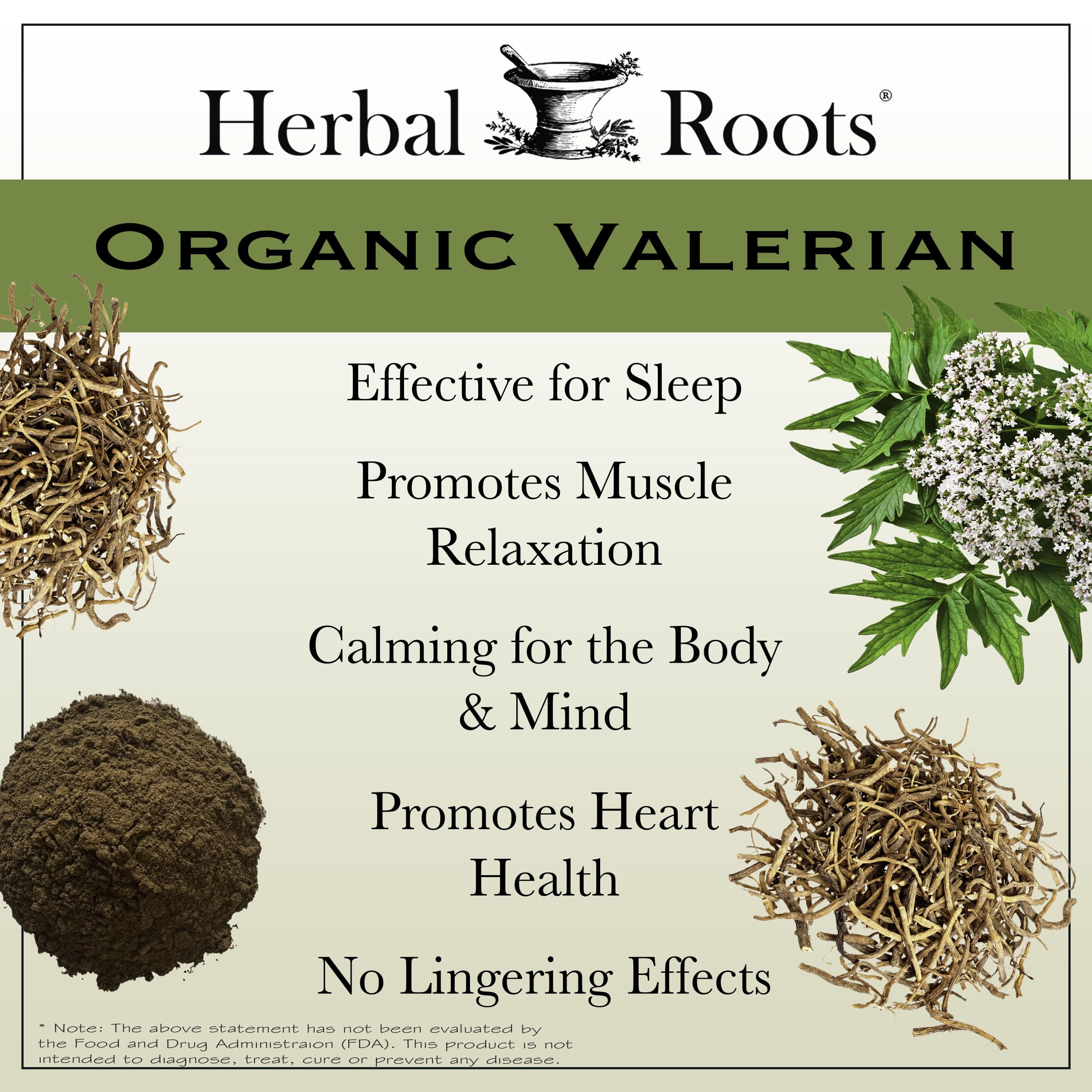 Herbal Roots vegan valerian capsules pack for daily relaxation routines.