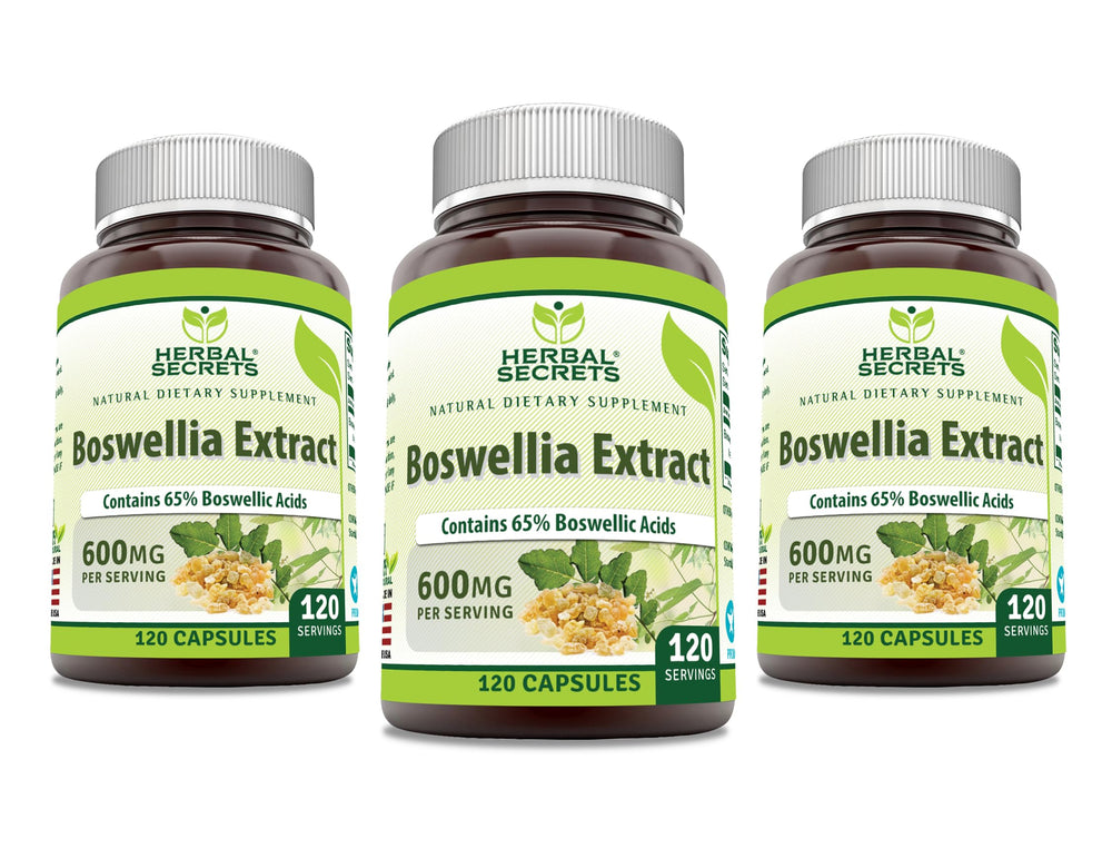 Herbal Secrets Boswellia Serrata Extract 600 mg capsules for joint support.