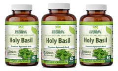 Herbal Secrets Holy Basil 1000mg bottle front view for daily wellness support