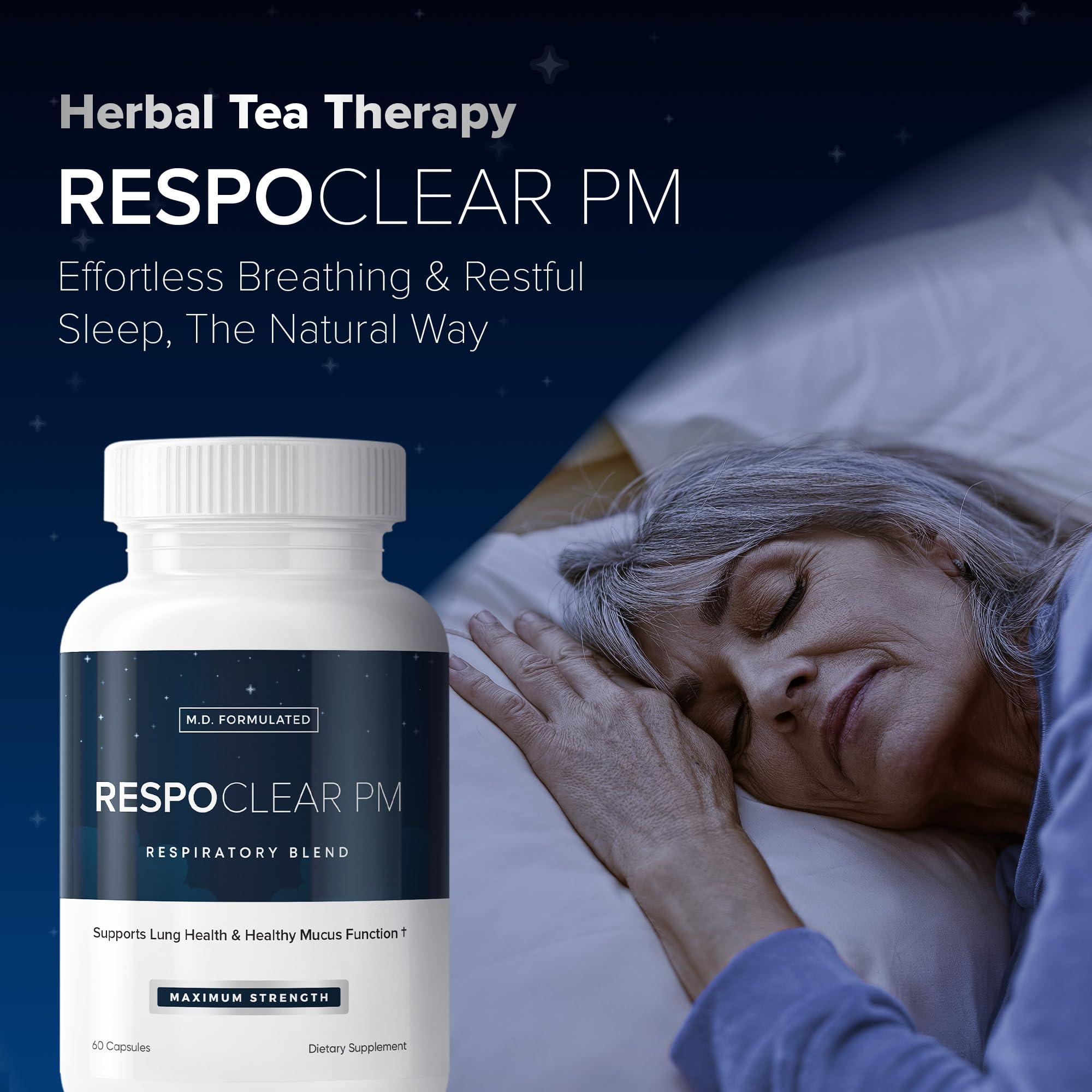 Close-up of RespoClear PM ingredients highlighting mullein leaf and calming botanicals.